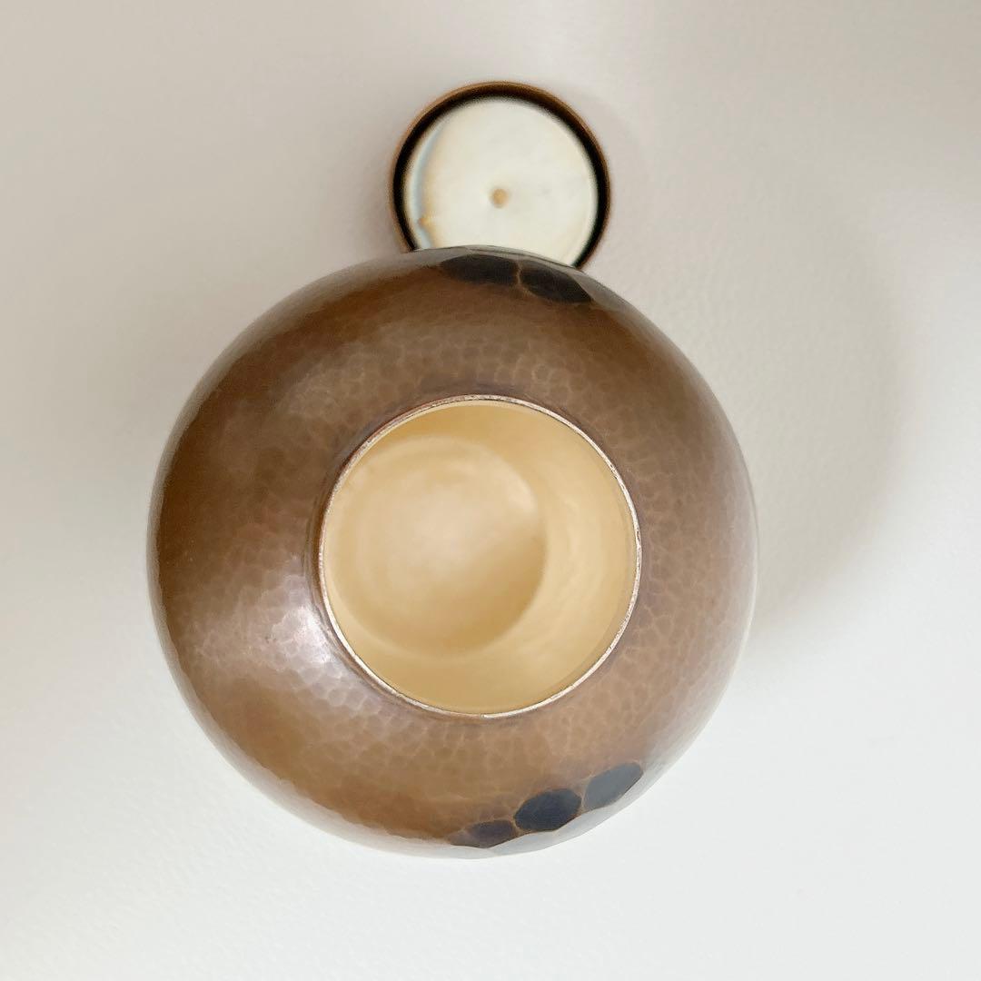 玉川堂　燕鎚起銅器　亀甲文　茶壷　茶器　共箱　無形文化遺産