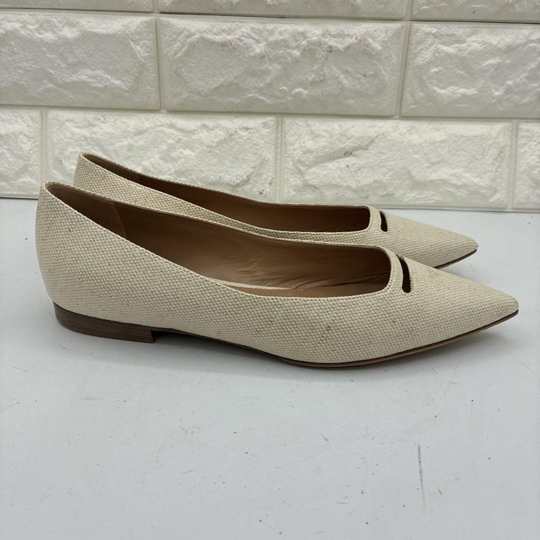 【美品】ペリーコ アネッリ フラットパンプス ポインテッドトゥ 36 ベージュ