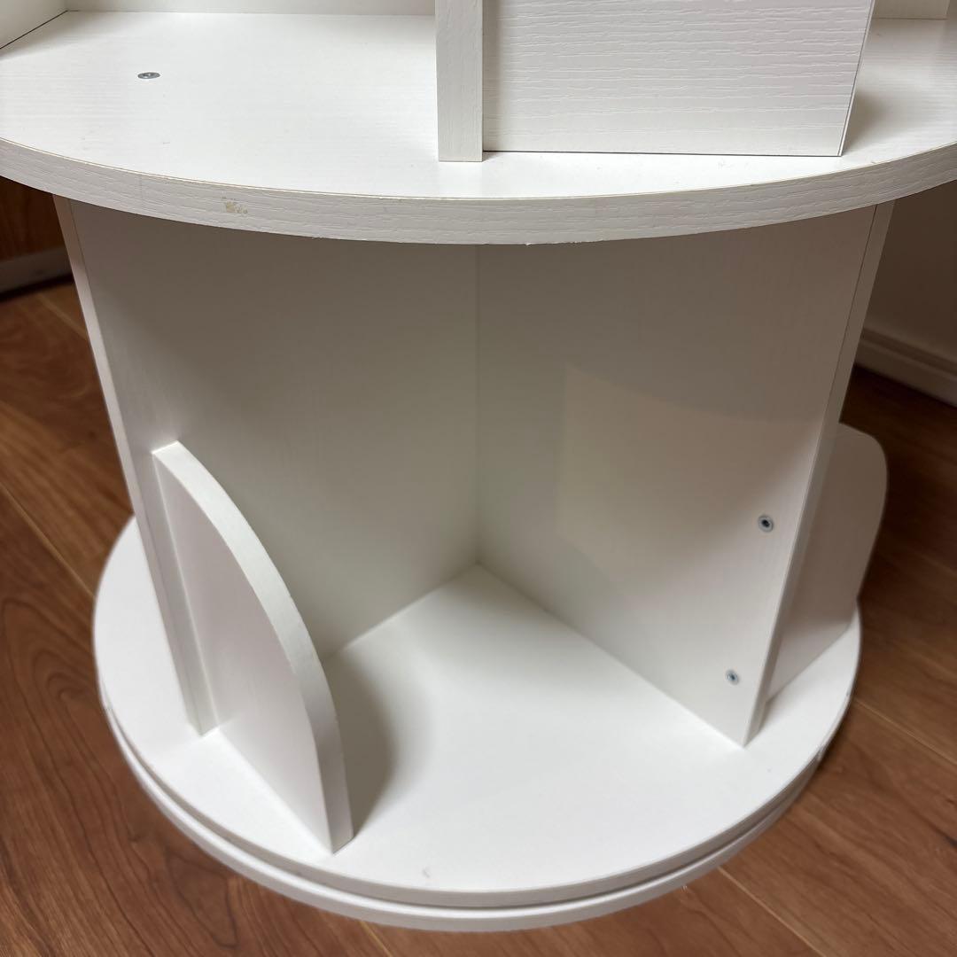 【組立済】本棚 回る本棚 回転本棚 3段 ホワイト ruihong