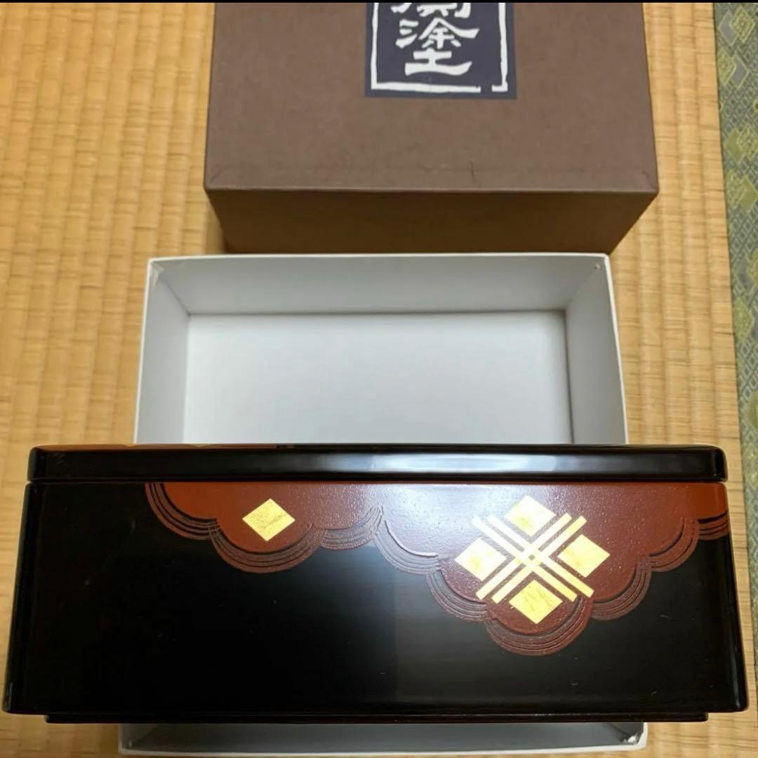 新品　秀衡塗 一段本重 菊　重箱