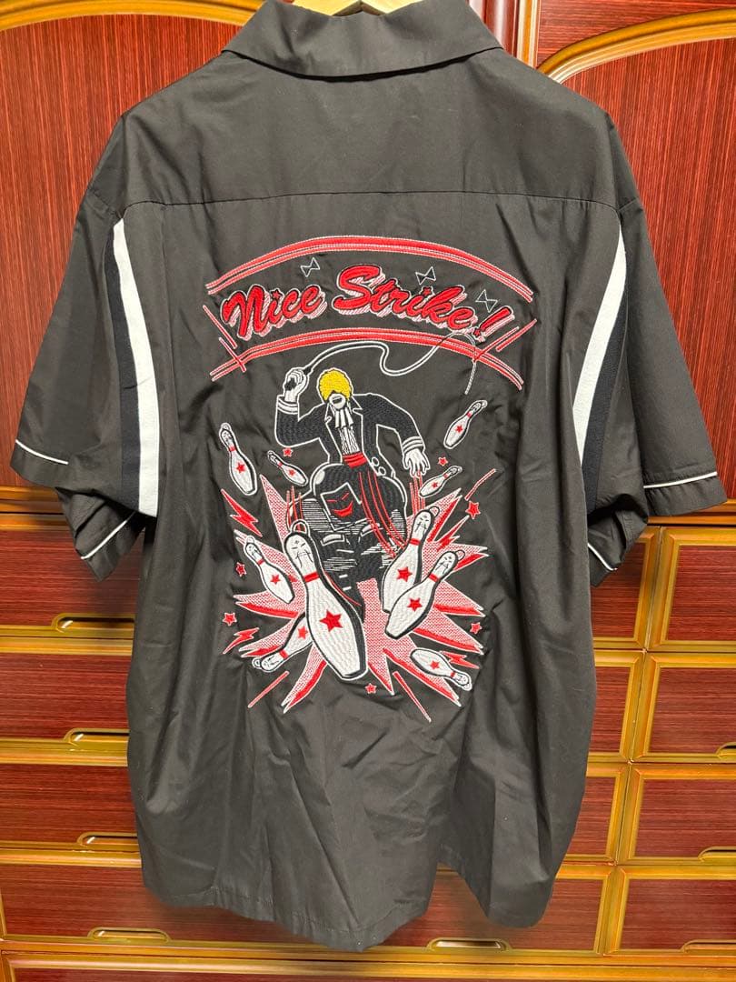 キン肉マン ウォーズマン ボウリングシャツ XXL ブラック KMAW-052