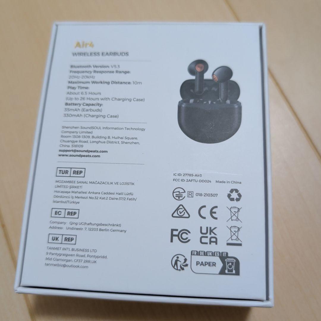 Air4 ワイヤレスイヤホン soundpeats