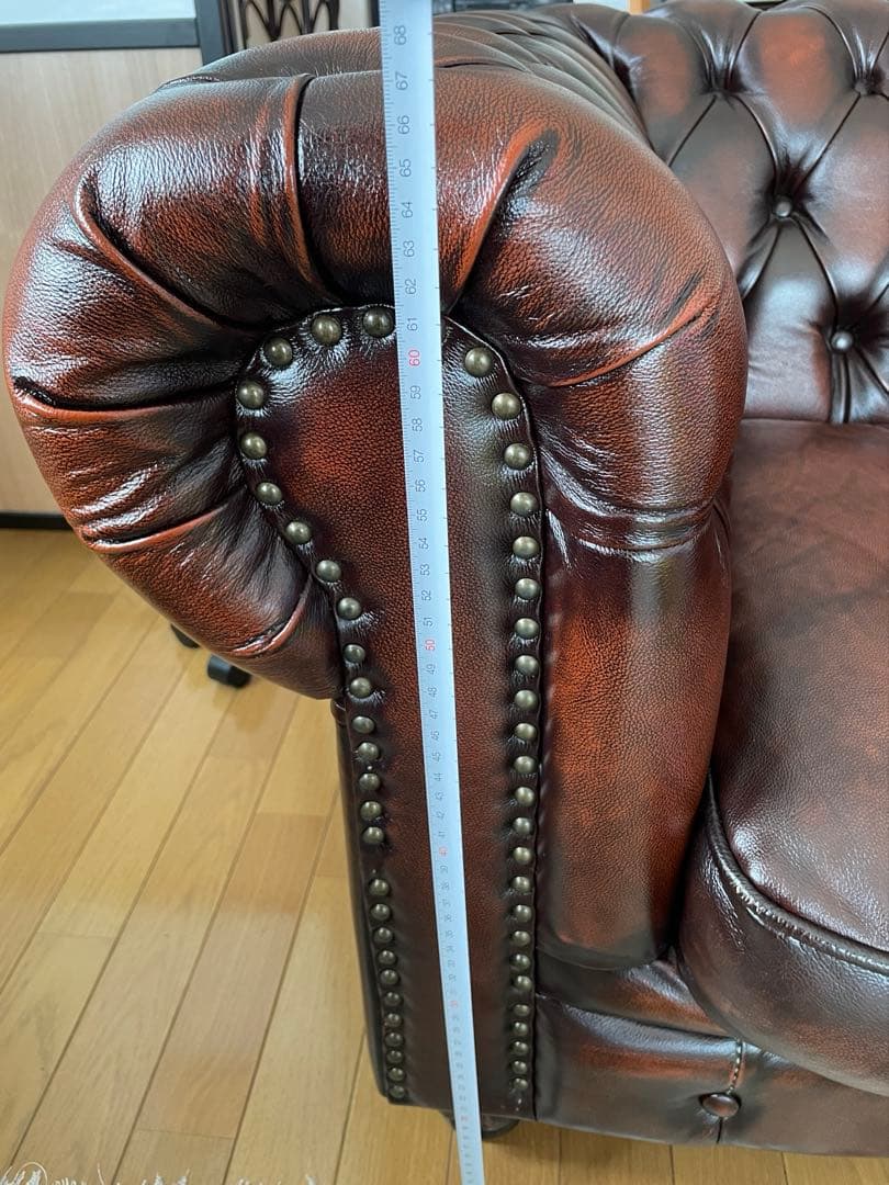 【専用】チェスターフィールド 総革 革張り ソファー　1人掛け