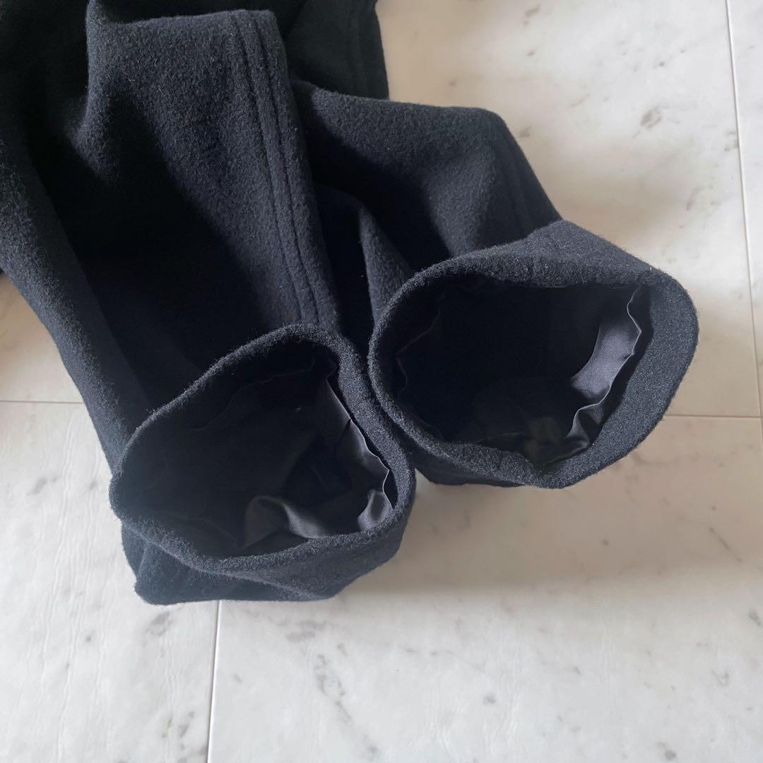 ジャーナルスタンダードレリューム 尾州ウールモッサWブレストハーフコート 黒