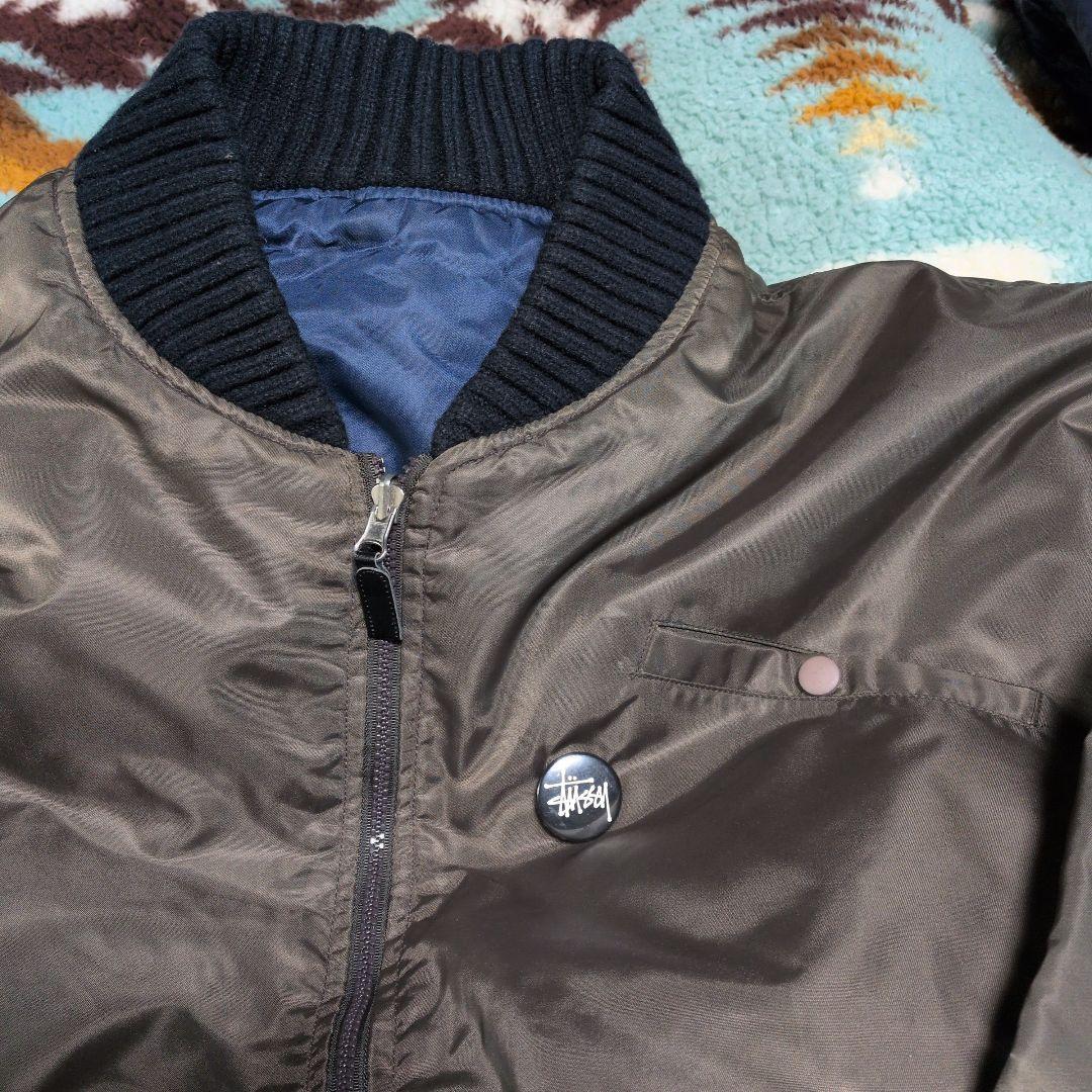 ビンテージ90年代USA製OLDステューシー紺タグバックロゴJKT