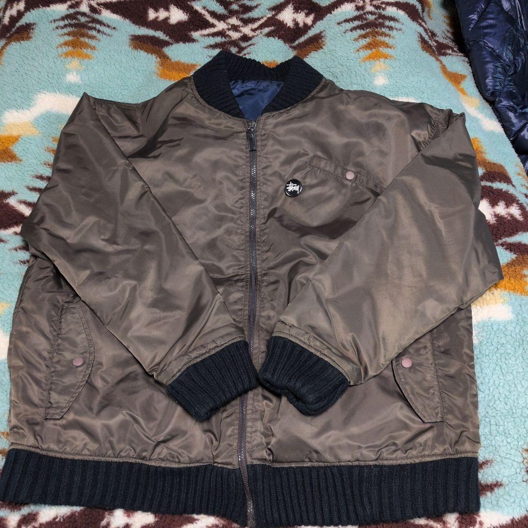 ビンテージ90年代USA製OLDステューシー紺タグバックロゴJKT