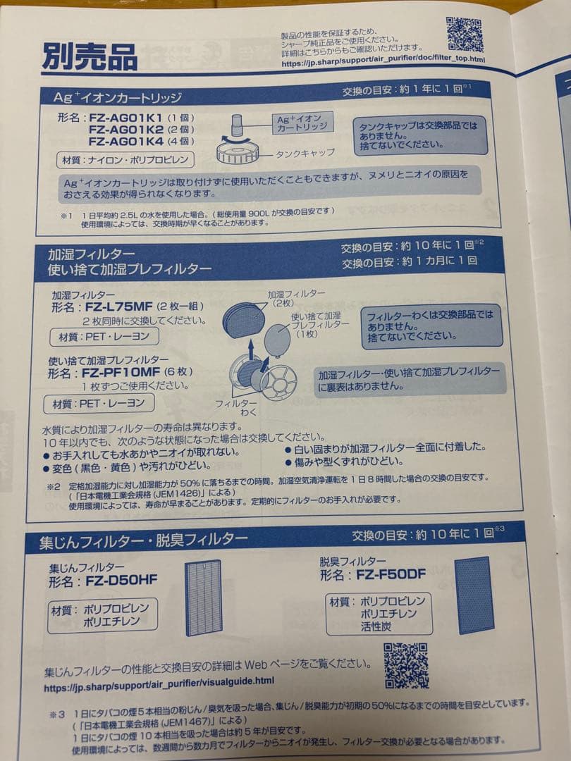 シャープ　加湿空気清浄機　KI-RS50