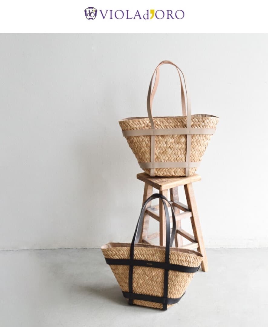 【新品✨】完売品　VIOLAd'ORO ヴィオラドーロ　トートバッグ　カゴバッグ