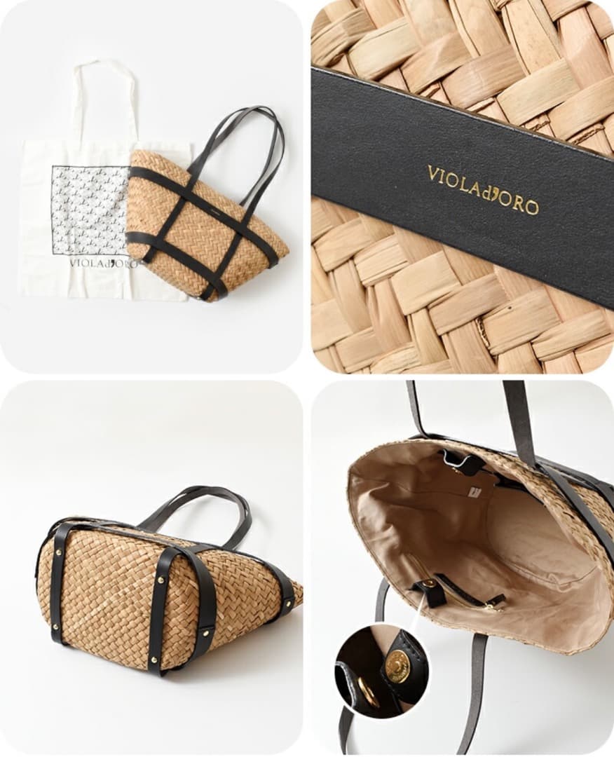 【新品✨】完売品　VIOLAd'ORO ヴィオラドーロ　トートバッグ　カゴバッグ