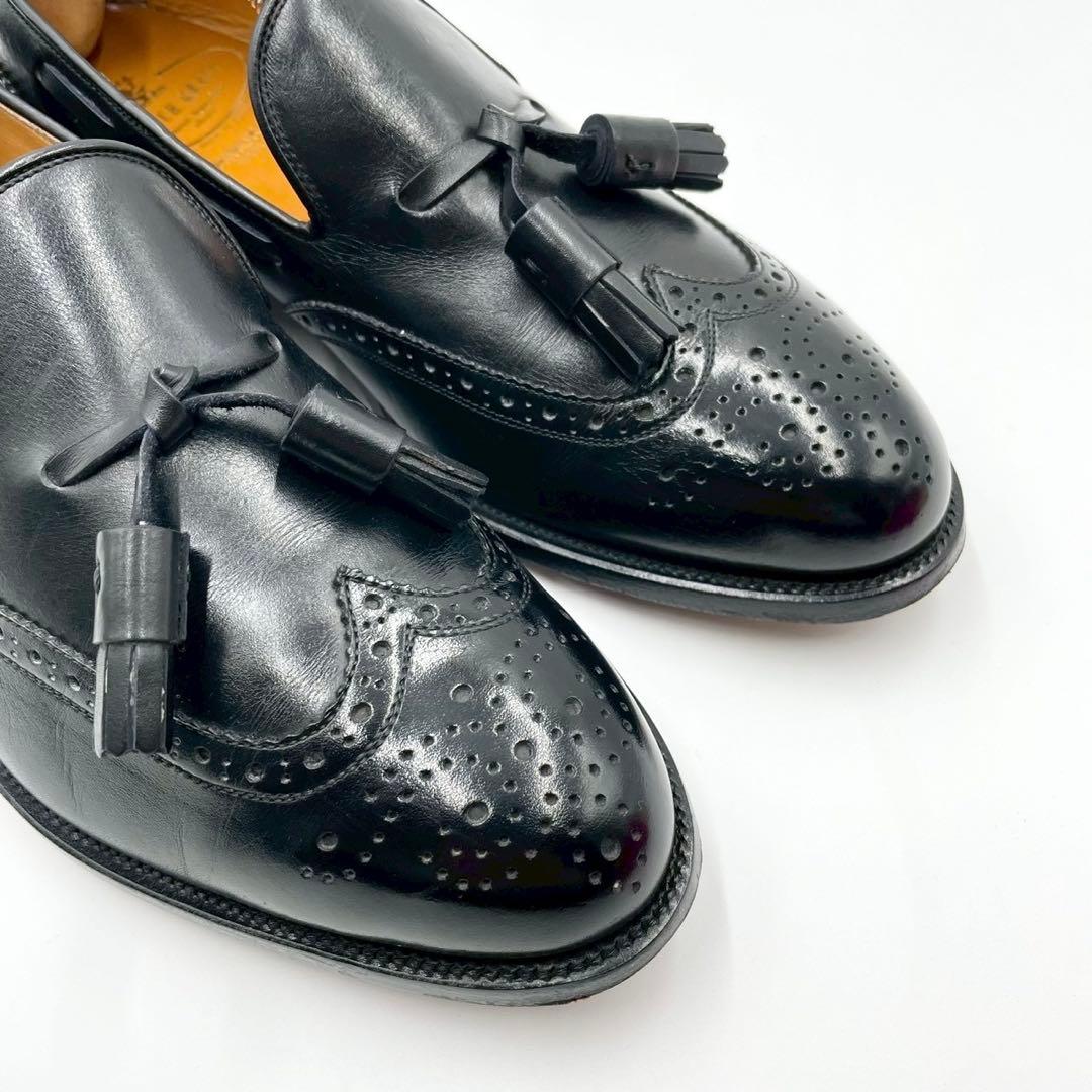 美品 スコッチグレイン タッセルローファー 817 黒 25.5EE Y1527