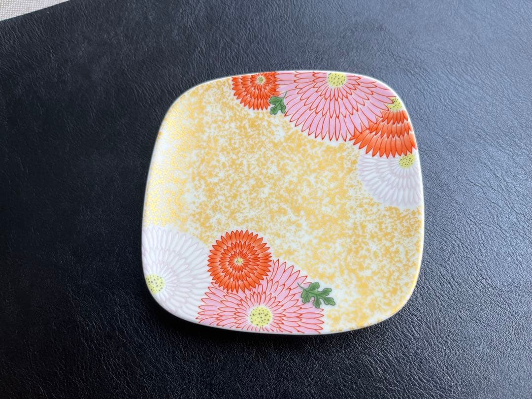 幸楽窯　錦金・菊花尽くし　正角銘々皿　5枚　小皿　角皿