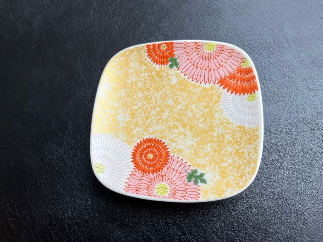 幸楽窯　錦金・菊花尽くし　正角銘々皿　5枚　小皿　角皿