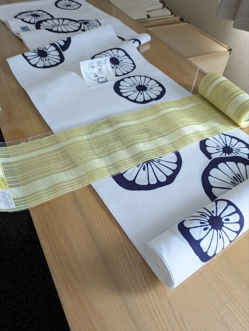 正絹本場筑前博多織紗四寸半幅帯