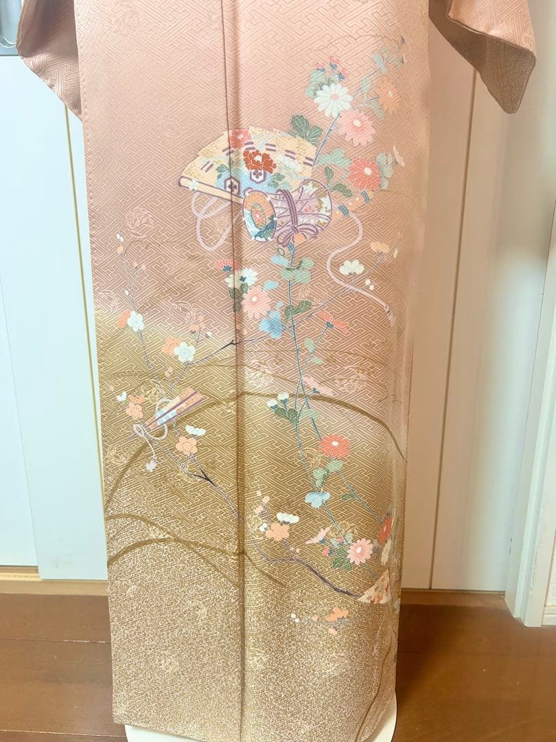 美品　裄丈長め　正絹訪問着　フルセット4点　卒業式　入学式　七五三　お宮参り