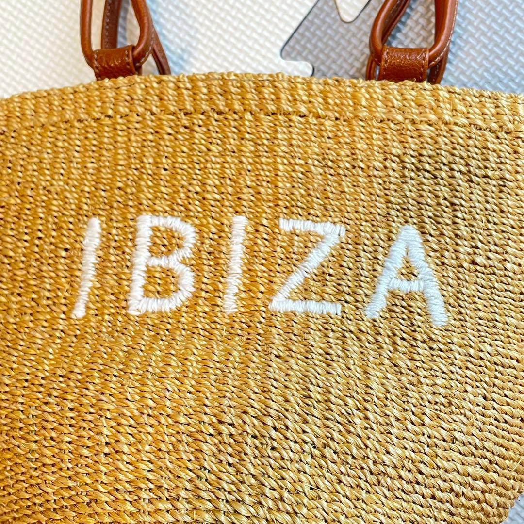 IBIZA イビザ　アバカ　ラフィアバッグ　ハンドバッグ　ロゴ