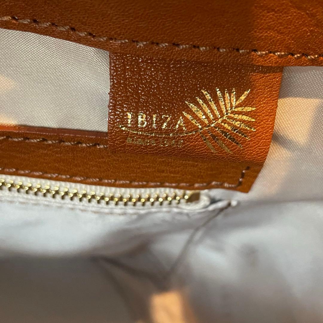 IBIZA イビザ　アバカ　ラフィアバッグ　ハンドバッグ　ロゴ