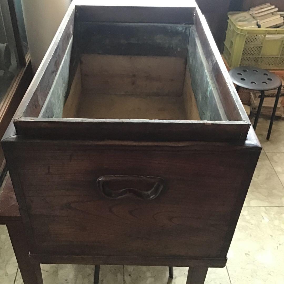 骨董　古民具　大型江戸火鉢　欅　クロガキ　検・鉄瓶