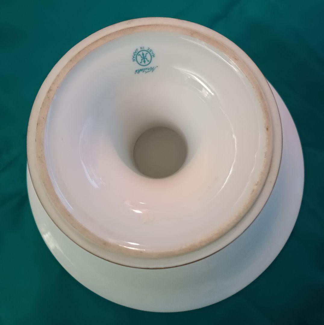 【オールドノリタケ】　金盛ジュール藍線帯帆船風景紋図　コンポート