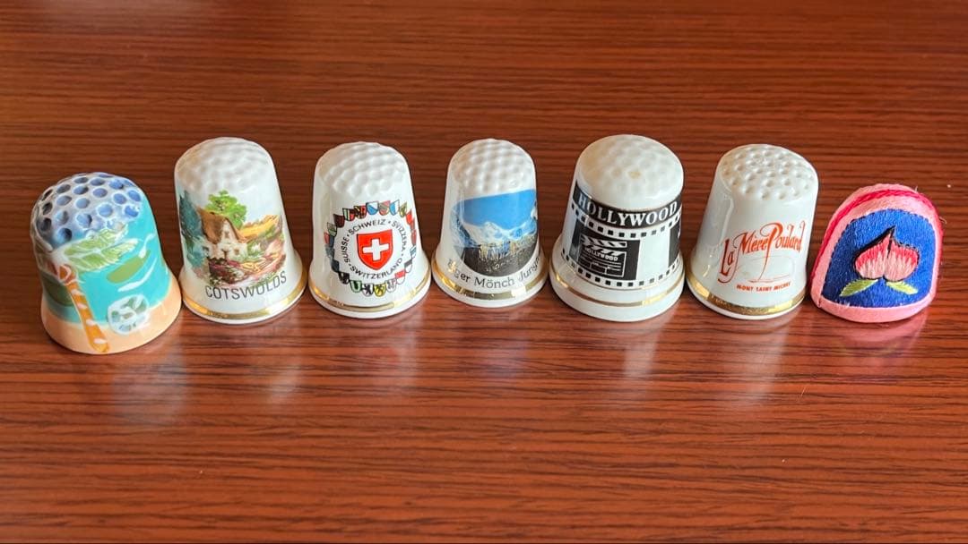 シンブル 指ぬき 19個 セット まとめ売り 陶器製 布製 海外 アンティーク