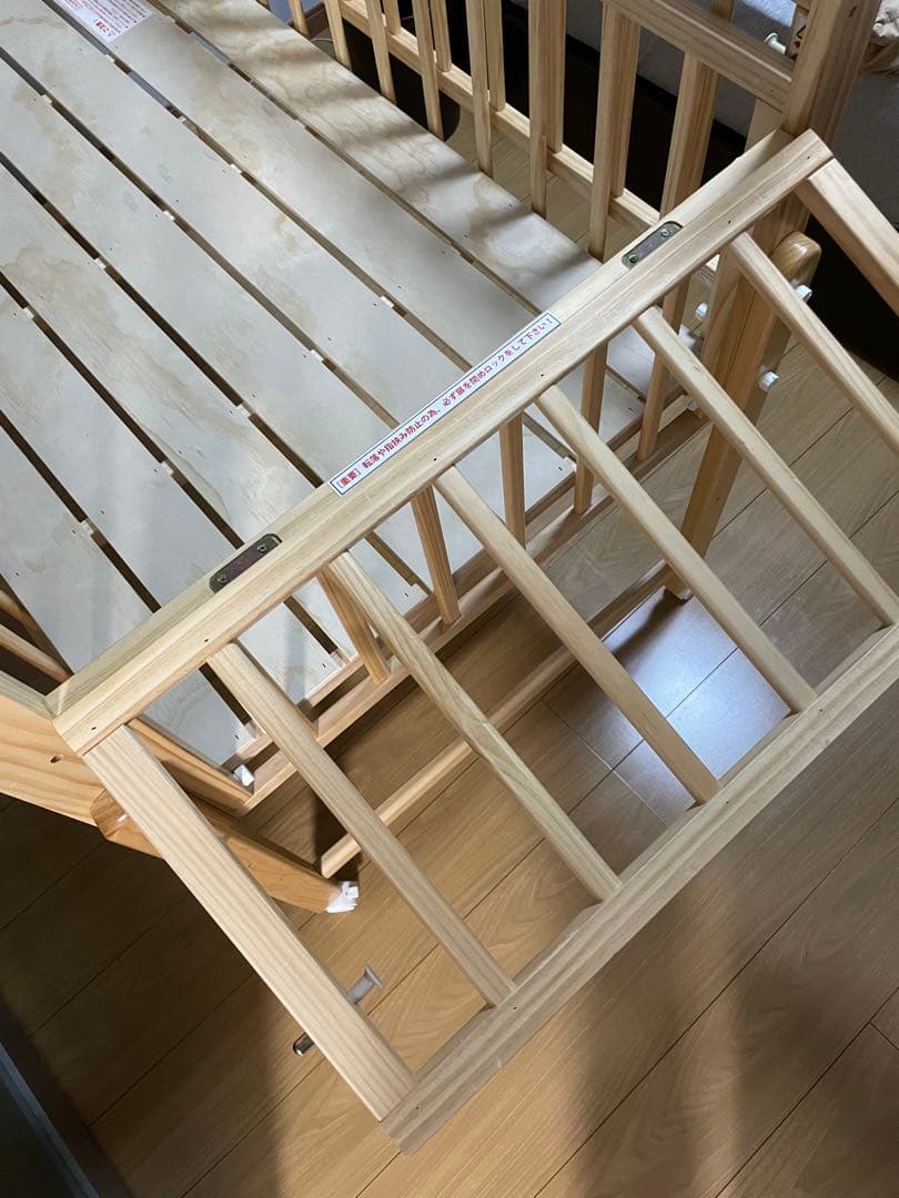 【大和屋　木製ベビーベッド】Wオープンベビーベッド(送料込み)