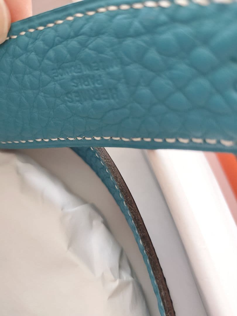 〜専用〜Hermès レザーベルト ブラック/ターコイズ　新品　未使用