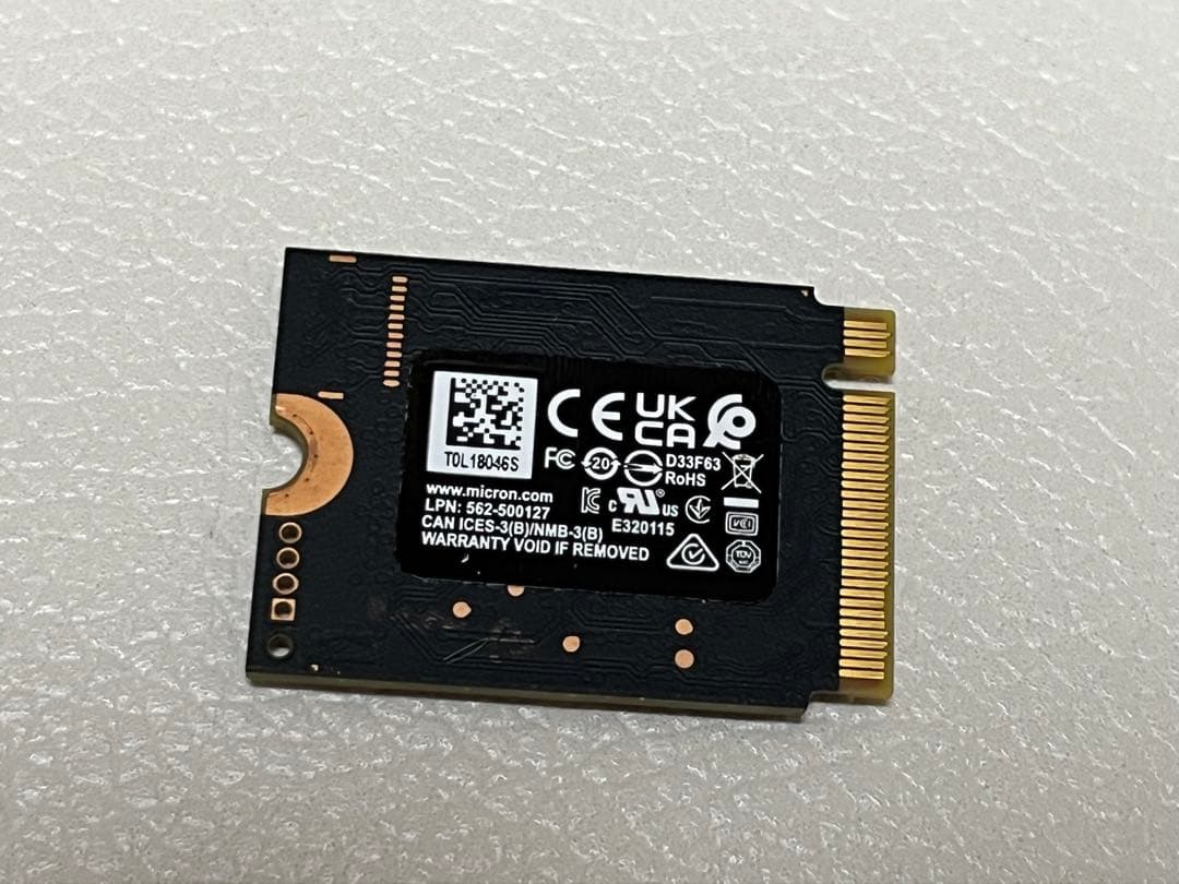 内蔵型SSD Micron m.2 2230 NVME SSD 2400 1TB