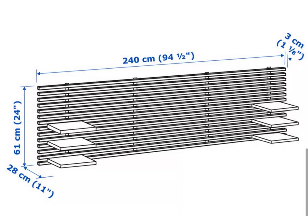 【残3】IKEA MANDAL マンダール ヘッドボードバーチ　ホワイト240