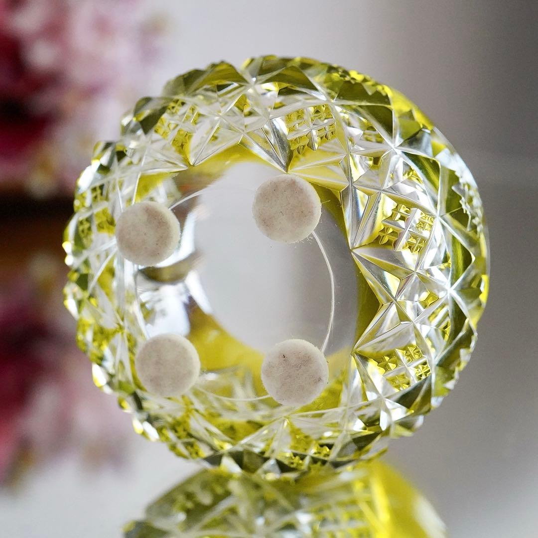 美品★希少オールドバカラBACCARAT コルベール グリーン色被せ 小物入れA