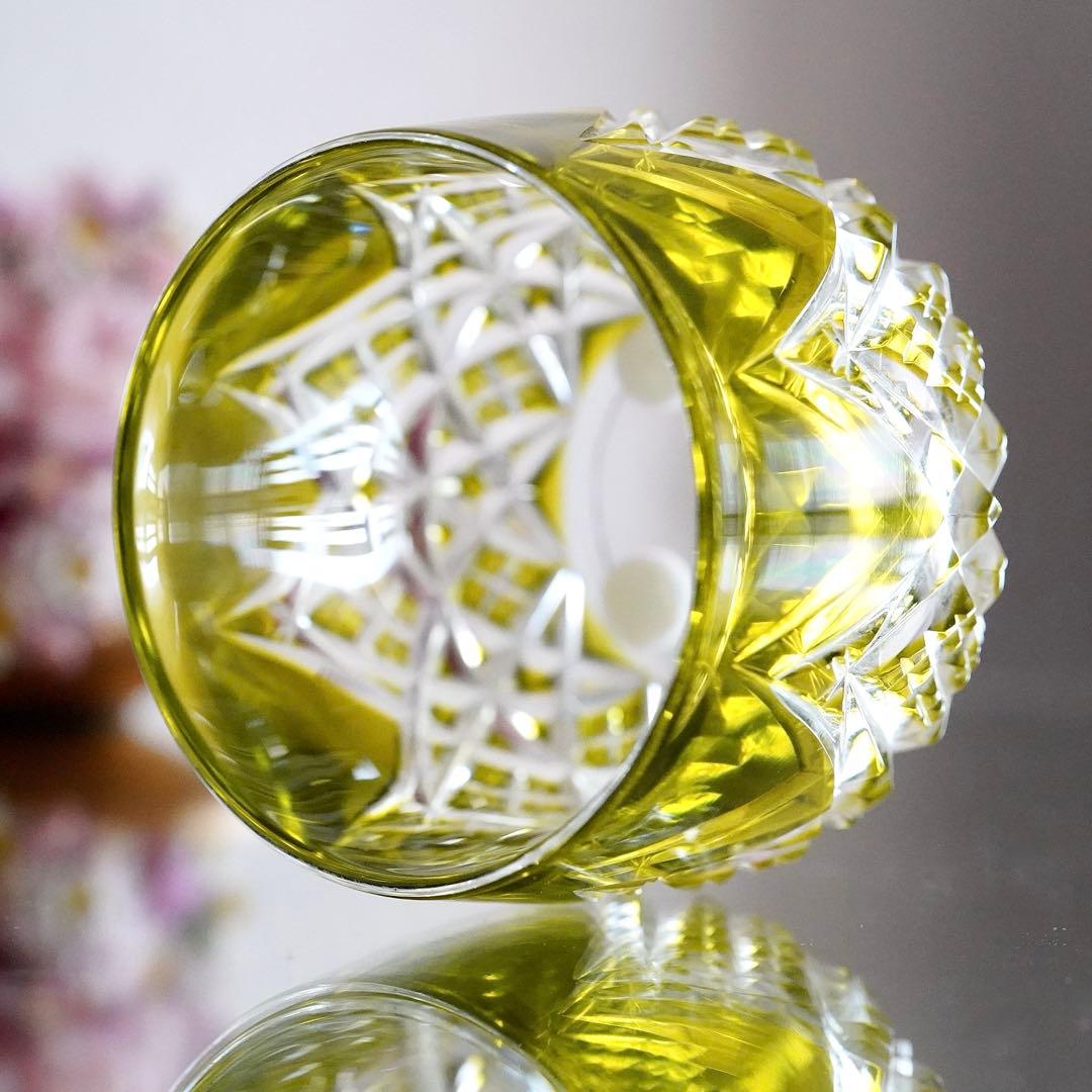 美品★希少オールドバカラBACCARAT コルベール グリーン色被せ 小物入れA