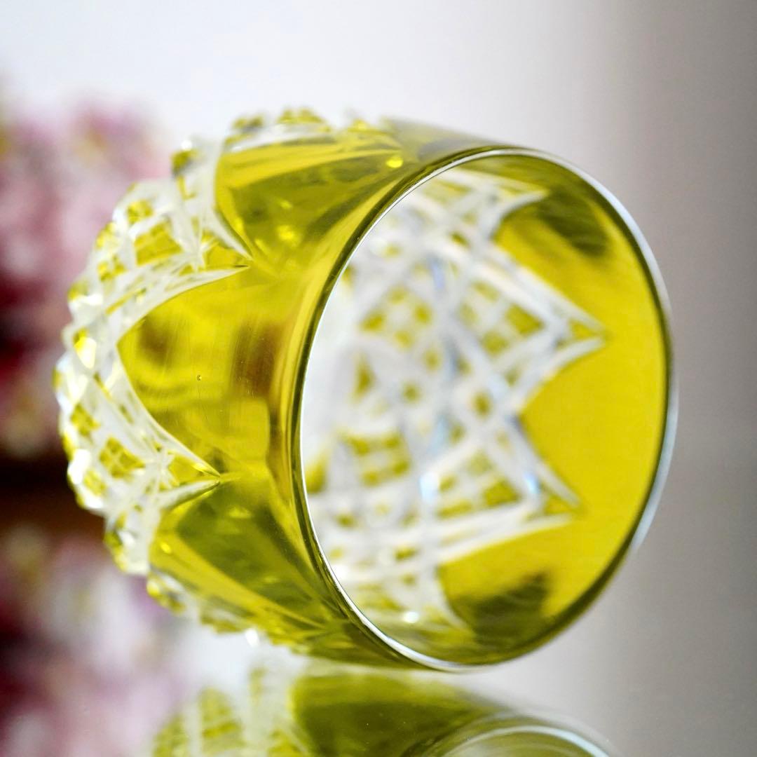 美品★希少オールドバカラBACCARAT コルベール グリーン色被せ 小物入れA