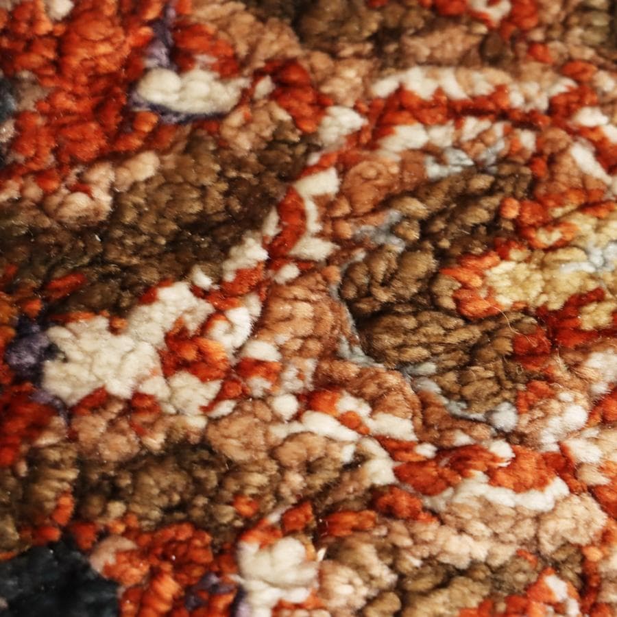 Y2361 中国シルク絨毯 シルク100% 手織り180段 大判276×182㎝