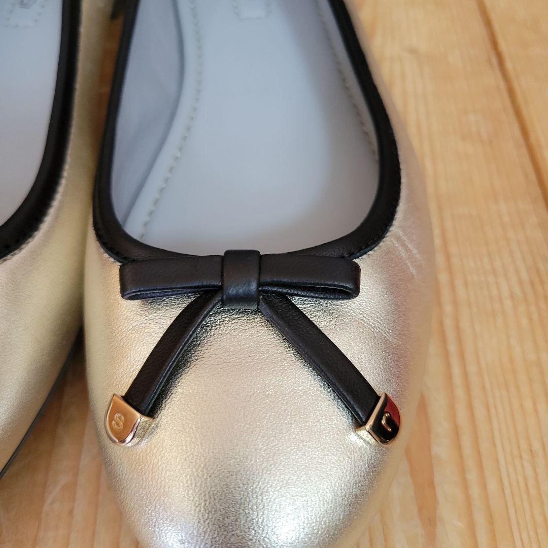 美品✨ セルジオロッシ レザー フラットパンプス 34 シルバー