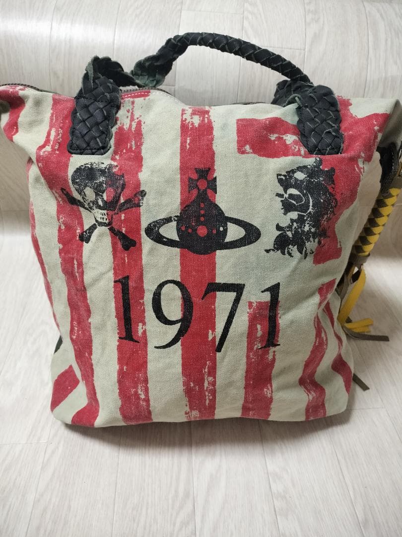 ヴィヴィアン/ヴィンテージ加工再構築ビッグトートバッグ/裏地ネルチェック男女兼用