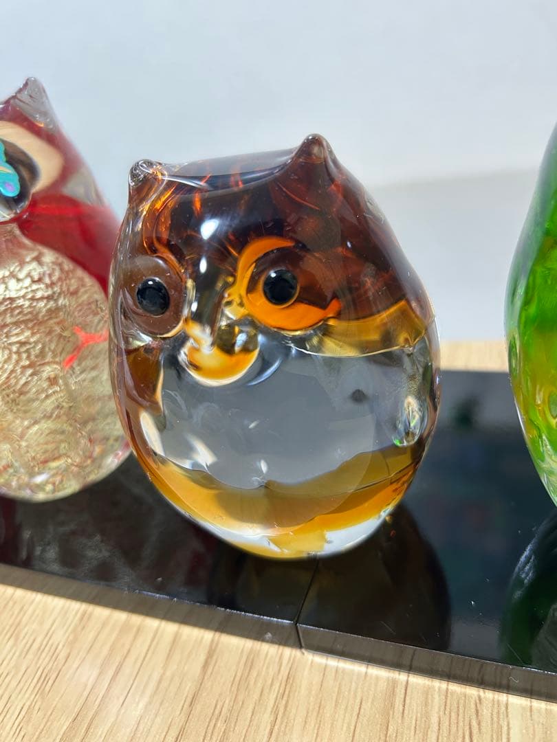 津軽びいどろ　親ふくろう　子ふくろう　3個セット