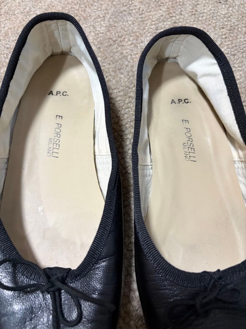 A.P.C Porselli バレエシューズ 黒37/23.5