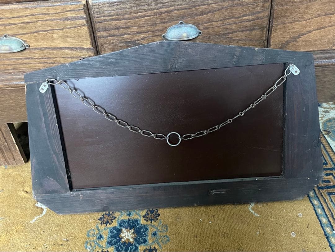 稀少/アンティーク/イギリス製/壁掛けミラー/カッティングミラー/ミラー/鏡