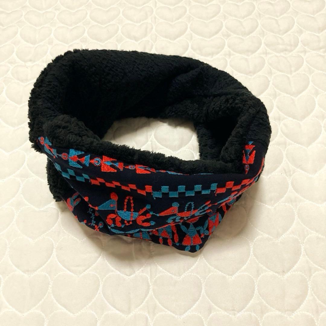 【レア生地】 766 ひねりスヌード　ネックウォーマー　fun ファン　ネイビー