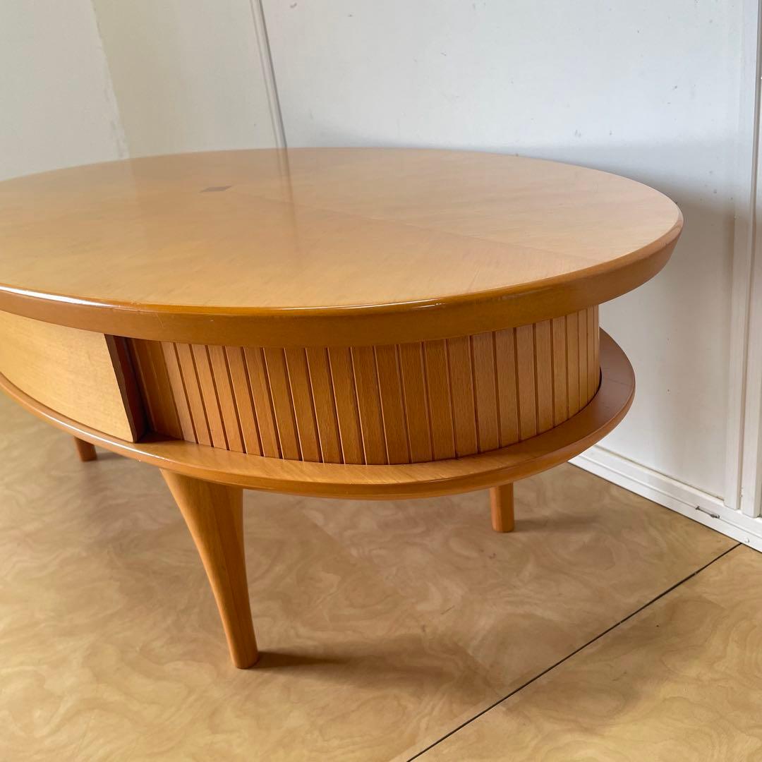 蛇腹 引き出し 楕円テーブル オーバルテーブル ローテーブル 北欧スタイル