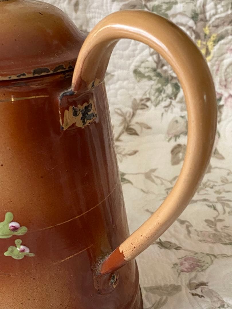 ＊フランスアンティーク＊ホーロー＊薔薇のポット＊