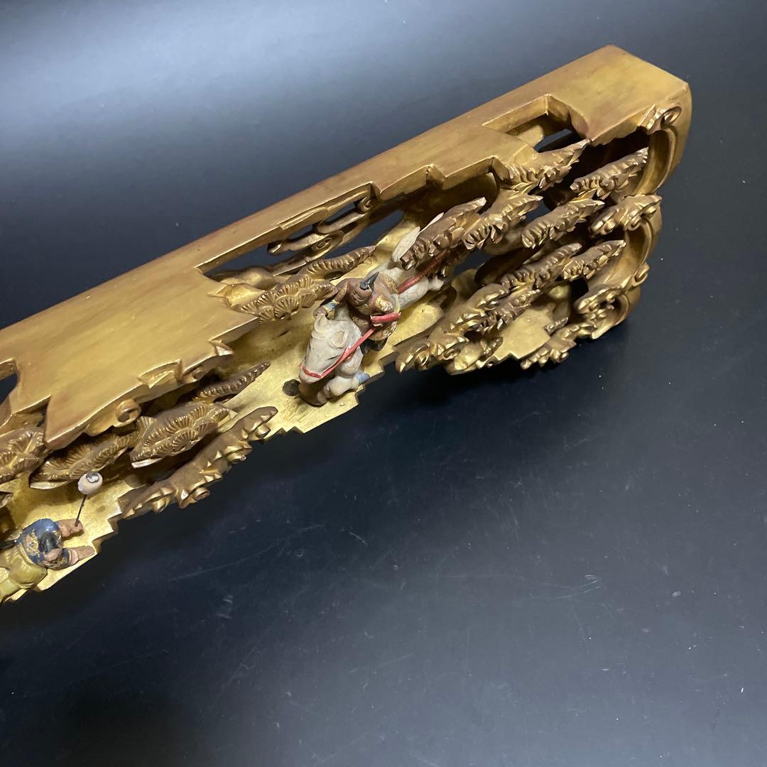 時代物　欄間　人物　褌夢刀作　昭和７年