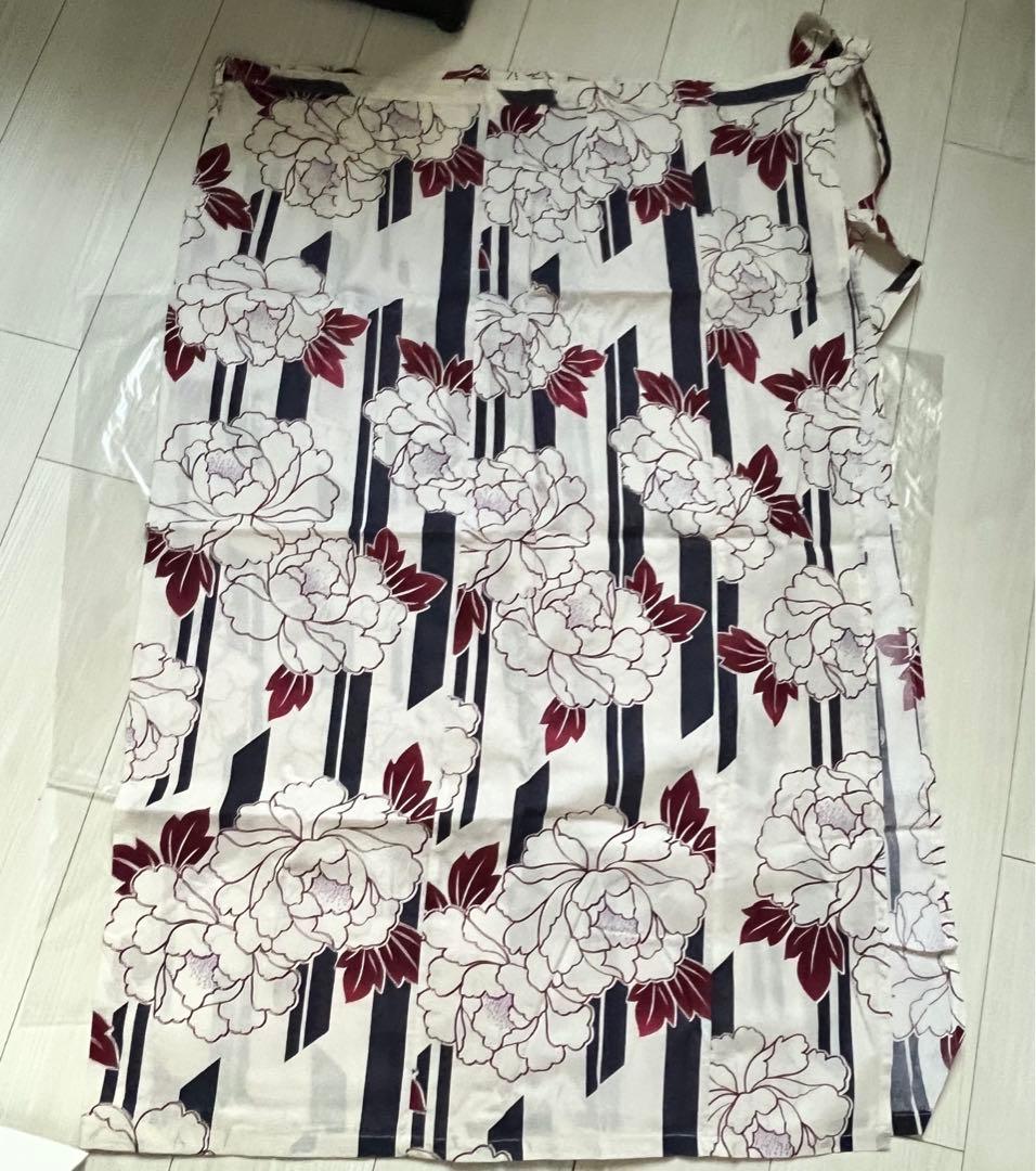 asaka 着付けのいらない簡単セパレート綿浴衣＋しわ兵児帯 2点セット