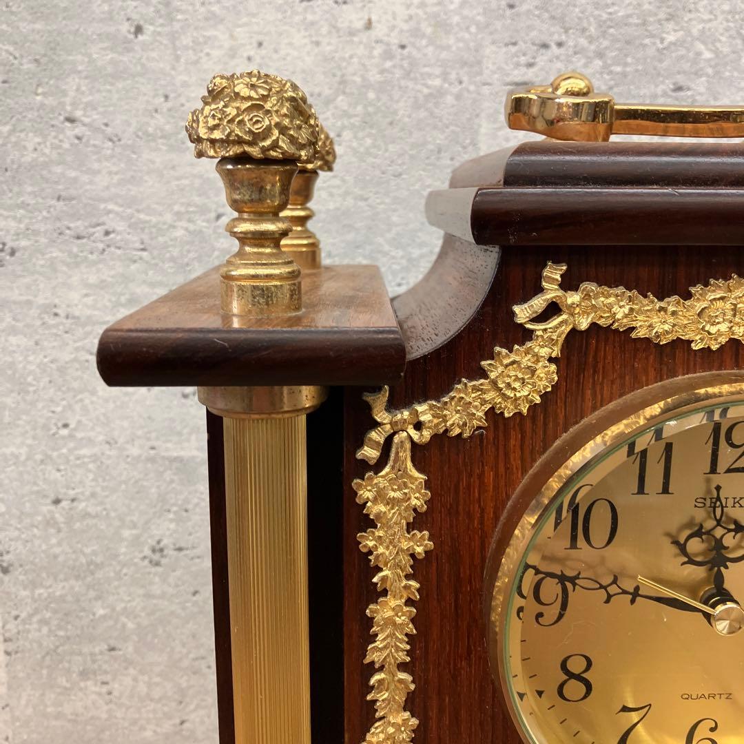 昭和レトロ セイコー クオーツ QW428B 置時計 時計 アナログ 連続秒針