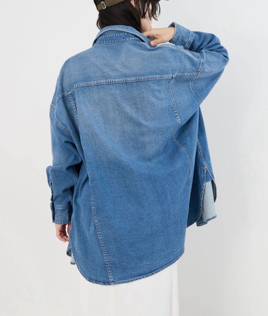 【Healthy denim】デニムシャツAlmond ブルー ナノユニバース0
