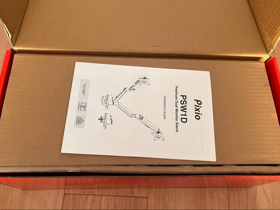 【Pixio】デュアルモニターアーム ホワイト　PSW1D