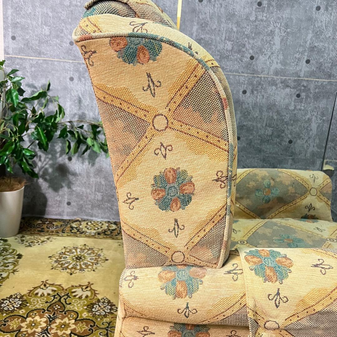 ꧁クラシック家具꧂1人掛けソファ アームソファ アンティーク 王宮 パッチワーク