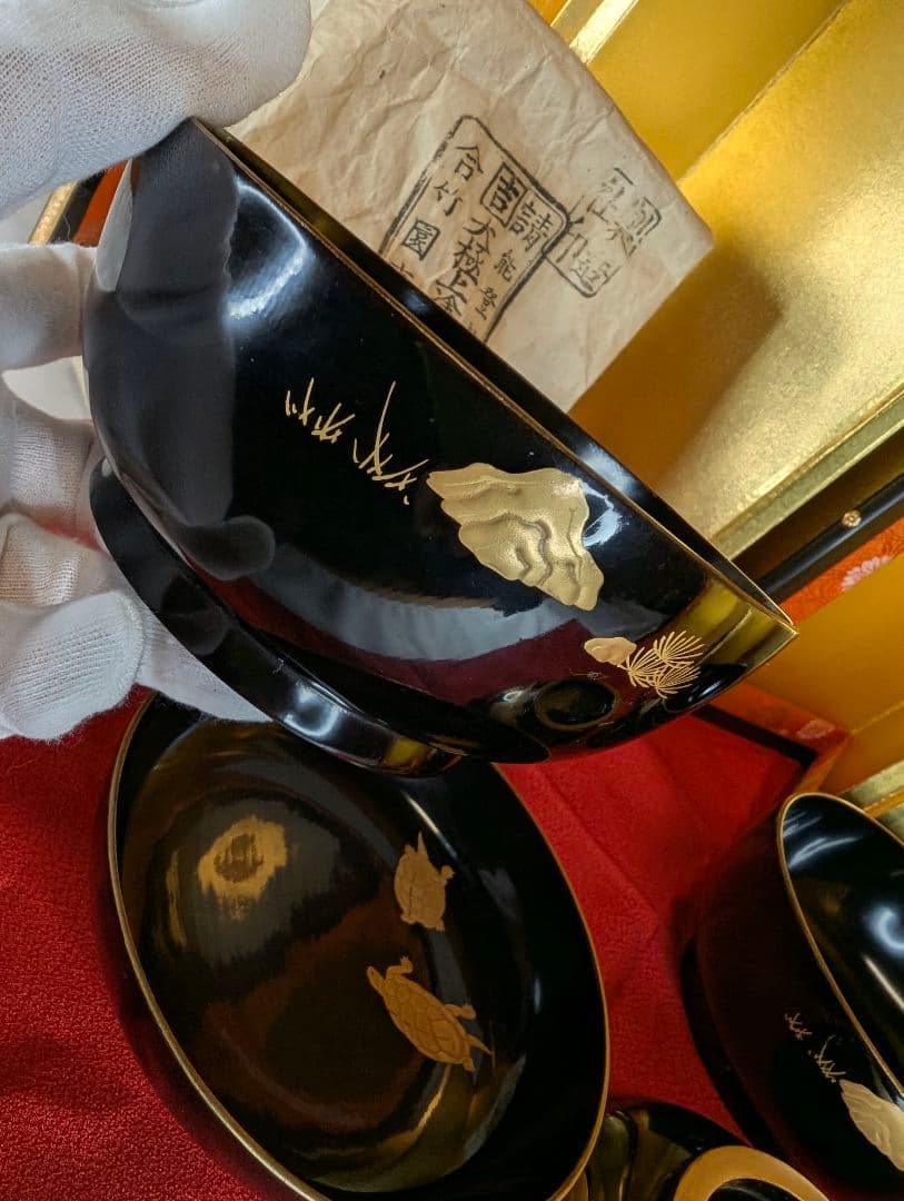 「こちらは専用出品です」明治時代 輪島塗 金蒔絵 椀 2客