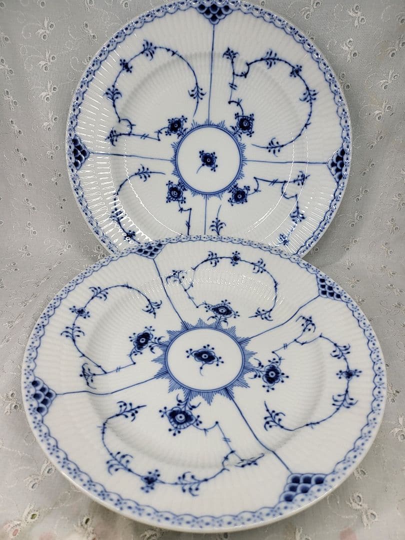 未使用✨ロイヤルコペンハーゲン ブルーフルーテッド ハーフレース プレート 大皿