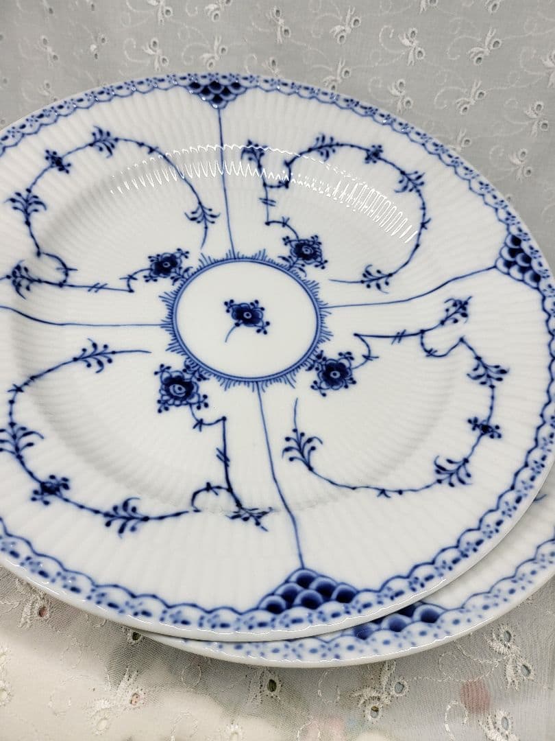 未使用✨ロイヤルコペンハーゲン ブルーフルーテッド ハーフレース プレート 大皿
