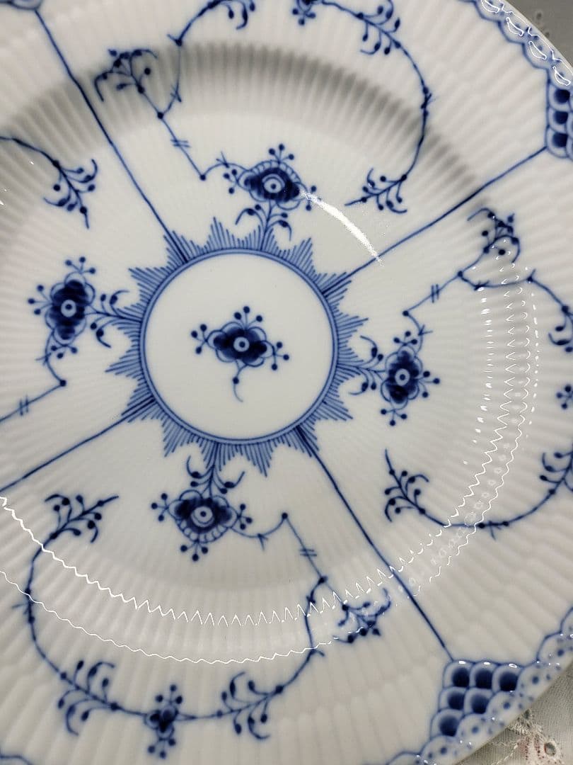 未使用✨ロイヤルコペンハーゲン ブルーフルーテッド ハーフレース プレート 大皿