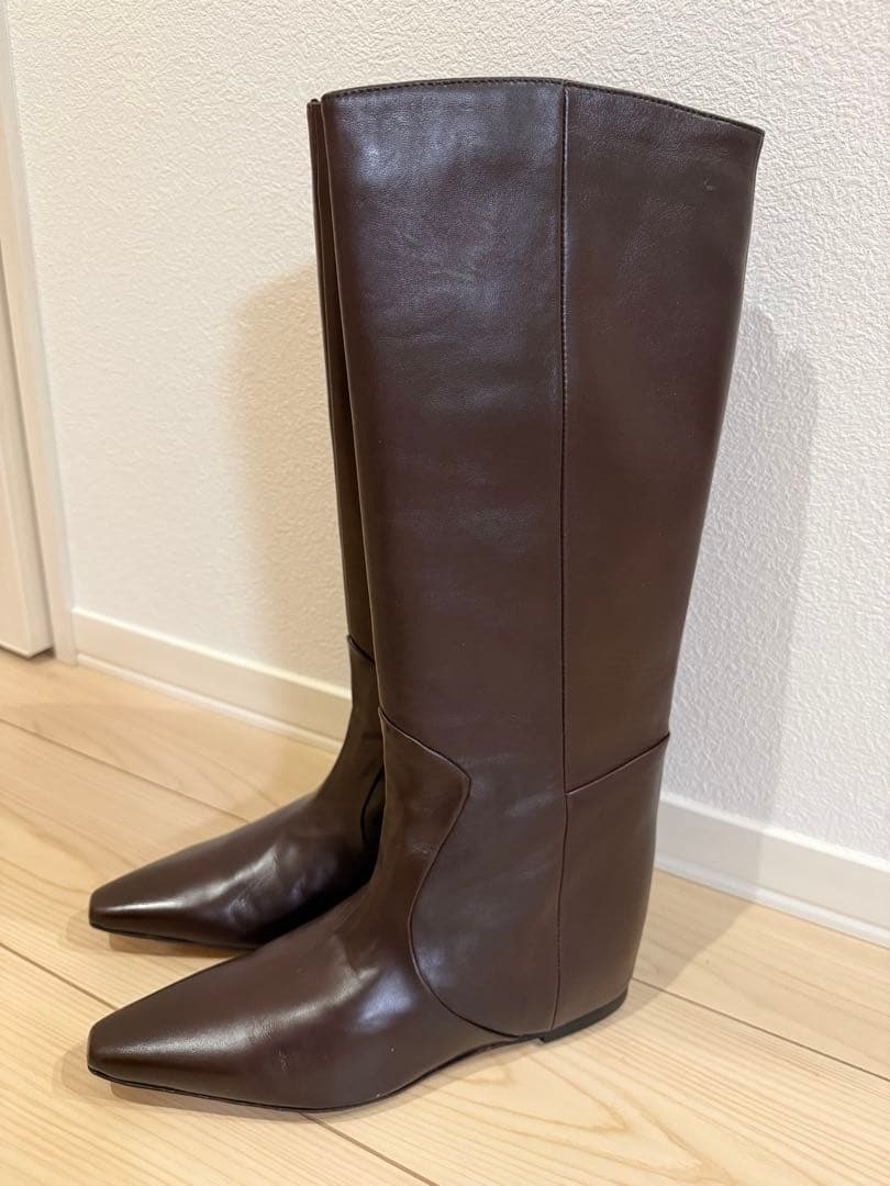 試着のみ　CORSO ROMA ロングブーツ 38 ダークブラウン